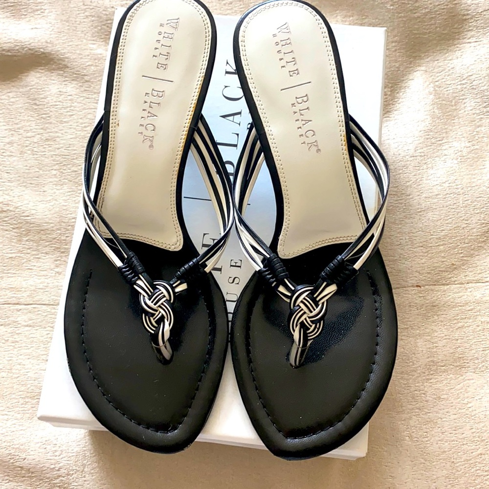 WHBM Black and White Sandals